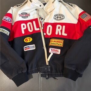 Polo by Ralph Lauren Red and Black Varsity Bomber Jacket